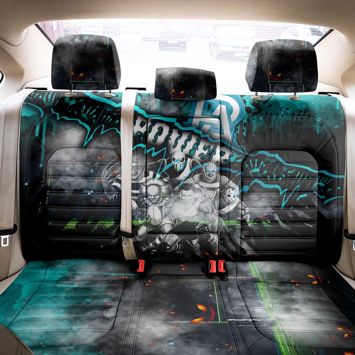 Step Into Horror Domain Power Football Back Car Seat Cover Halloween Horror Movie Characters - Aussie Hoodie