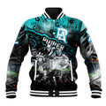 Step Into Horror Domain Power Football Baseball Jacket Halloween Horror Movie Characters - Aussie Hoodie