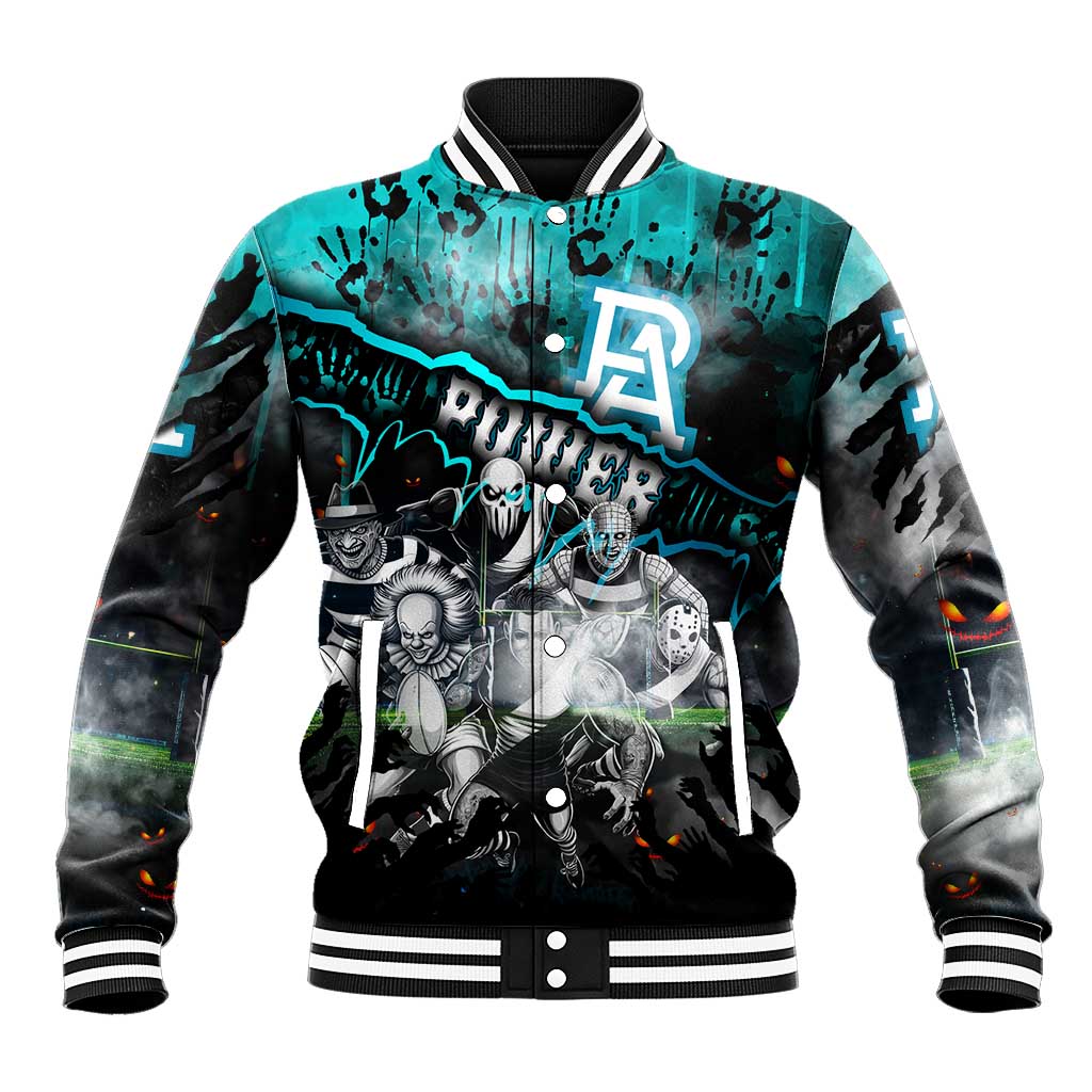 Step Into Horror Domain Power Football Baseball Jacket Halloween Horror Movie Characters - Aussie Hoodie