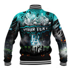 Step Into Horror Domain Power Football Baseball Jacket Halloween Horror Movie Characters - Aussie Hoodie