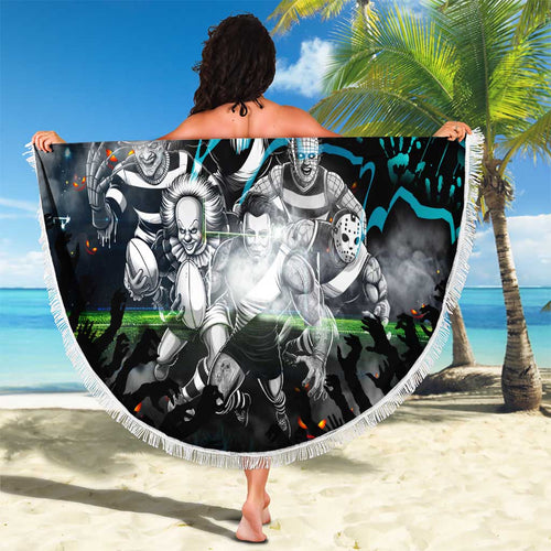 Step Into Horror Domain Power Football Beach Blanket Halloween Horror Movie Characters - Aussie Hoodie
