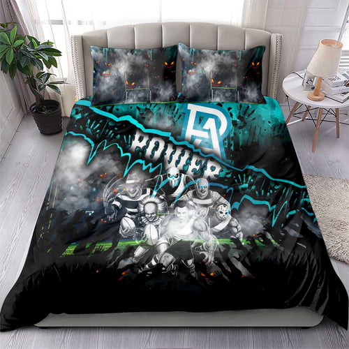 Step Into Horror Domain Power Football Bedding Set Halloween Horror Movie Characters - Aussie Hoodie