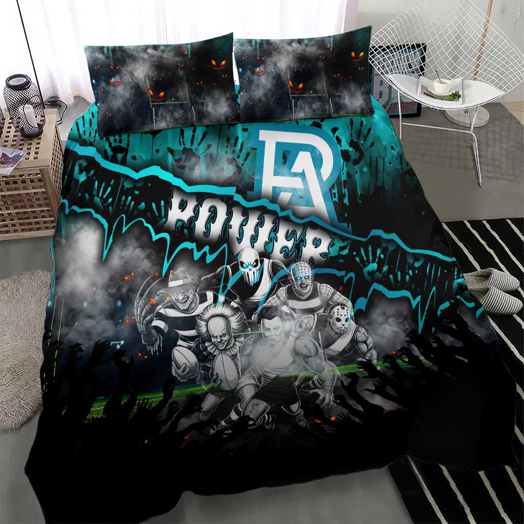 Step Into Horror Domain Power Football Bedding Set Halloween Horror Movie Characters - Aussie Hoodie