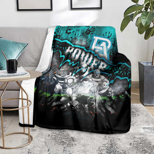 Step Into Horror Domain Power Football Blanket Halloween Horror Movie Characters - Aussie Hoodie