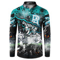 Step Into Horror Domain Power Football Button Sweatshirt Halloween Horror Movie Characters - Aussie Hoodie