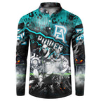 Step Into Horror Domain Power Football Button Sweatshirt Halloween Horror Movie Characters - Aussie Hoodie