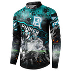 Step Into Horror Domain Power Football Button Sweatshirt Halloween Horror Movie Characters - Aussie Hoodie