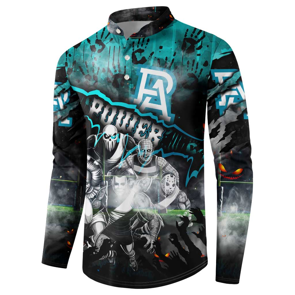 Step Into Horror Domain Power Football Button Sweatshirt Halloween Horror Movie Characters - Aussie Hoodie