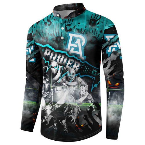 Step Into Horror Domain Power Football Button Sweatshirt Halloween Horror Movie Characters - Aussie Hoodie