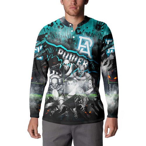 Step Into Horror Domain Power Football Button Sweatshirt Halloween Horror Movie Characters - Aussie Hoodie