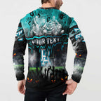 Step Into Horror Domain Power Football Button Sweatshirt Halloween Horror Movie Characters - Aussie Hoodie