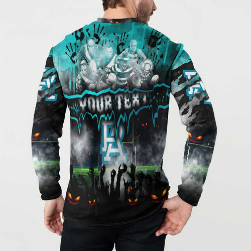 Step Into Horror Domain Power Football Button Sweatshirt Halloween Horror Movie Characters - Aussie Hoodie