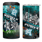 Step Into Horror Domain Power Football 4 in 1 Can Cooler Tumbler Halloween Horror Movie Characters - Aussie Hoodie