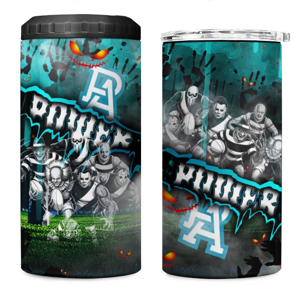Step Into Horror Domain Power Football 4 in 1 Can Cooler Tumbler Halloween Horror Movie Characters - Aussie Hoodie