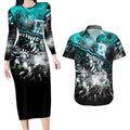 Step Into Horror Domain Power Football Couples Matching Long Sleeve Bodycon Dress and Hawaiian Shirt Halloween Horror Movie Characters - Aussie Hoodie