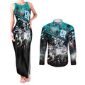 Step Into Horror Domain Power Football Couples Matching Tank Maxi Dress and Long Sleeve Button Shirt Halloween Horror Movie Characters - Aussie Hoodie