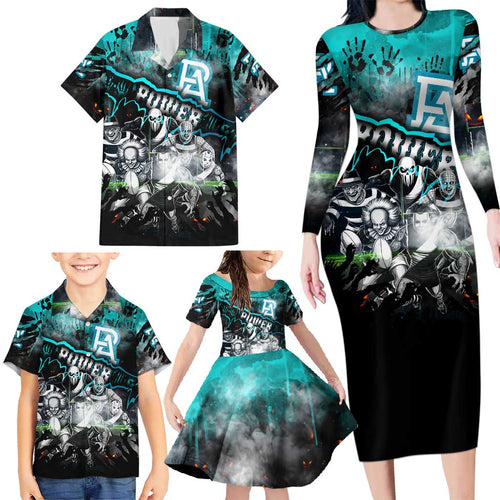 Step Into Horror Domain Power Football Family Matching Long Sleeve Bodycon Dress and Hawaiian Shirt Halloween Horror Movie Characters - Aussie Hoodie
