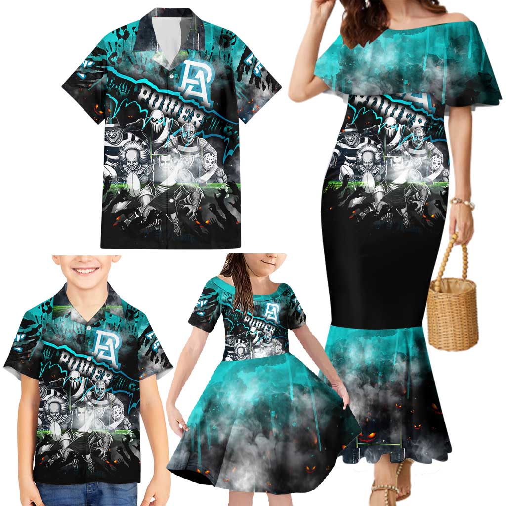 Step Into Horror Domain Power Football Family Matching Mermaid Dress and Hawaiian Shirt Halloween Horror Movie Characters - Aussie Hoodie