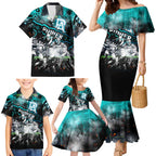 Step Into Horror Domain Power Football Family Matching Mermaid Dress and Hawaiian Shirt Halloween Horror Movie Characters - Aussie Hoodie