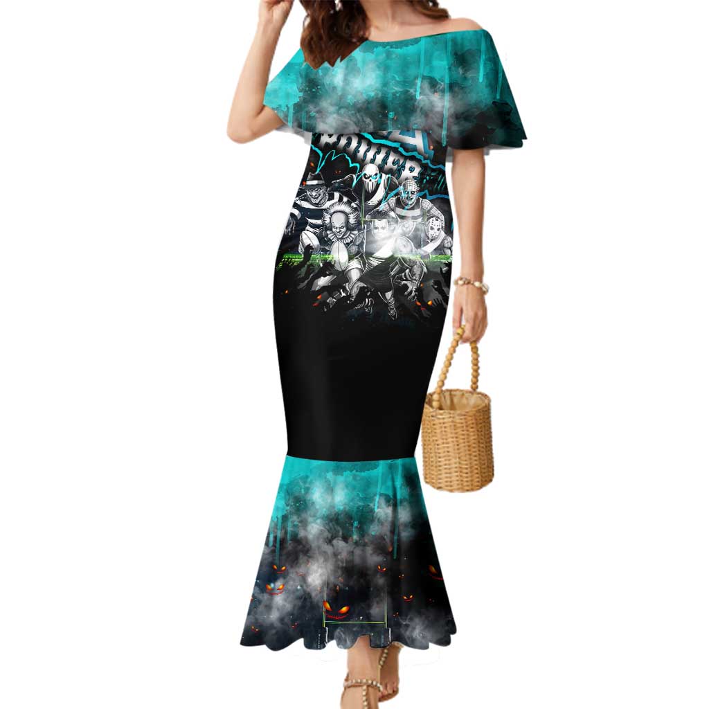 Step Into Horror Domain Power Football Family Matching Mermaid Dress and Hawaiian Shirt Halloween Horror Movie Characters - Aussie Hoodie