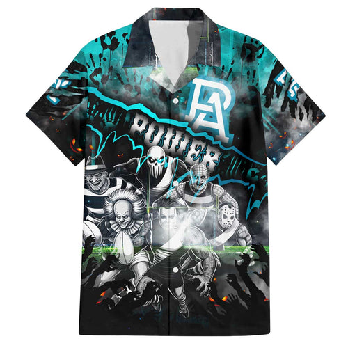 Step Into Horror Domain Power Football Family Matching Off The Shoulder Long Sleeve Dress and Hawaiian Shirt Halloween Horror Movie Characters - Aussie Hoodie