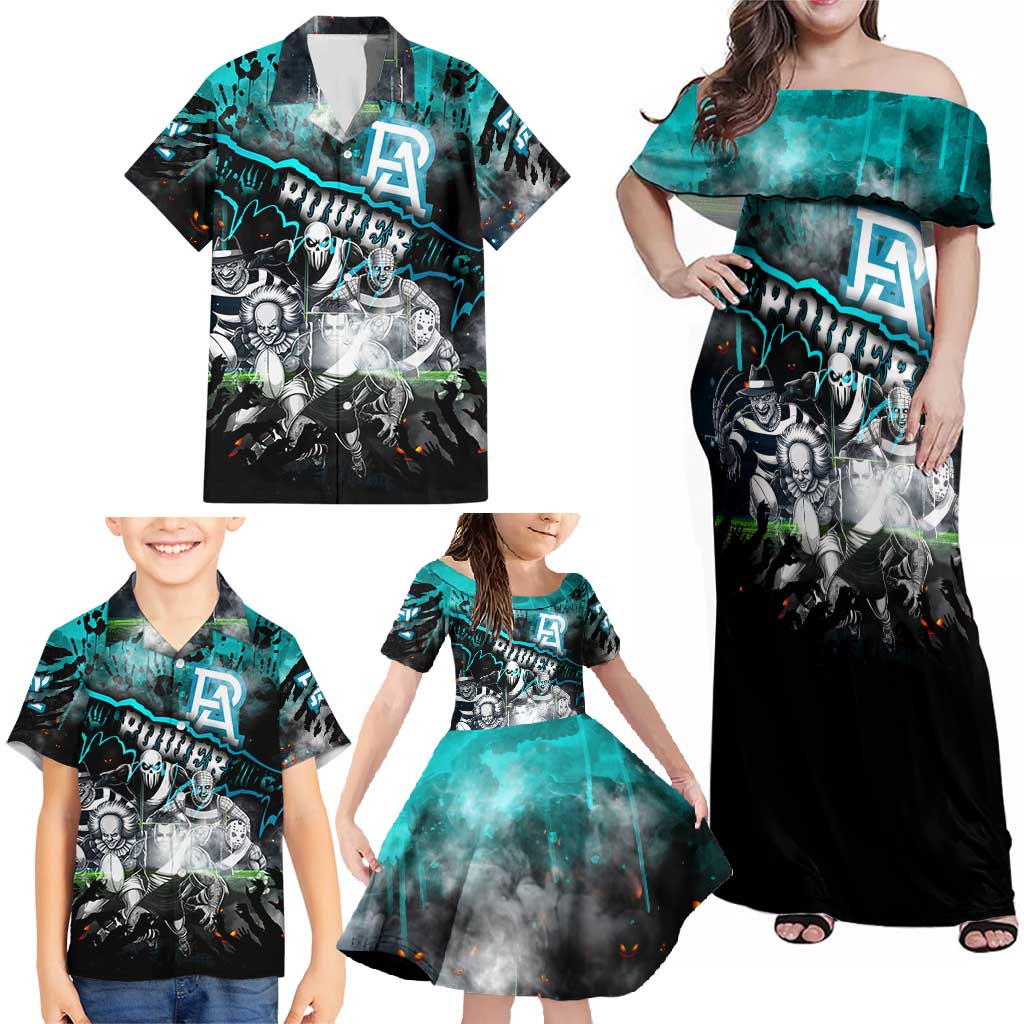 Step Into Horror Domain Power Football Family Matching Off Shoulder Maxi Dress and Hawaiian Shirt Halloween Horror Movie Characters - Aussie Hoodie