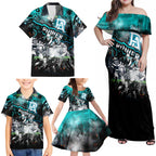 Step Into Horror Domain Power Football Family Matching Off Shoulder Maxi Dress and Hawaiian Shirt Halloween Horror Movie Characters - Aussie Hoodie