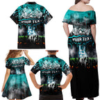Step Into Horror Domain Power Football Family Matching Off Shoulder Maxi Dress and Hawaiian Shirt Halloween Horror Movie Characters - Aussie Hoodie