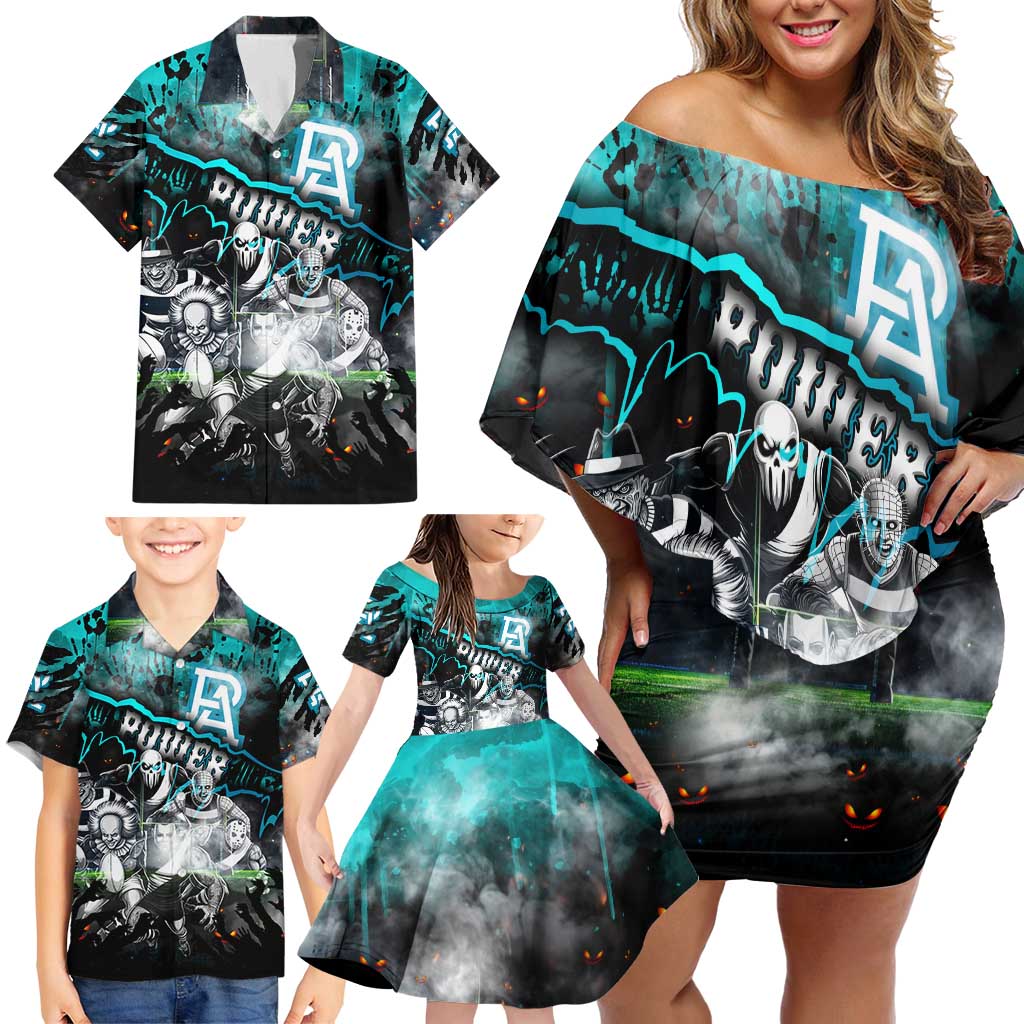 Step Into Horror Domain Power Football Family Matching Off Shoulder Short Dress and Hawaiian Shirt Halloween Horror Movie Characters - Aussie Hoodie