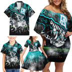Step Into Horror Domain Power Football Family Matching Off Shoulder Short Dress and Hawaiian Shirt Halloween Horror Movie Characters - Aussie Hoodie