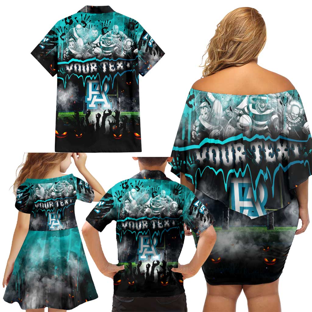 Step Into Horror Domain Power Football Family Matching Off Shoulder Short Dress and Hawaiian Shirt Halloween Horror Movie Characters - Aussie Hoodie