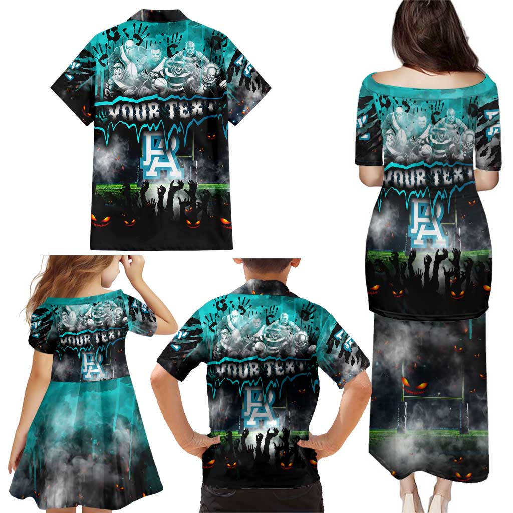 Step Into Horror Domain Power Football Family Matching Puletasi and Hawaiian Shirt Halloween Horror Movie Characters - Aussie Hoodie