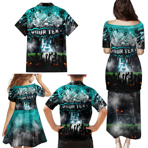 Step Into Horror Domain Power Football Family Matching Puletasi and Hawaiian Shirt Halloween Horror Movie Characters - Aussie Hoodie
