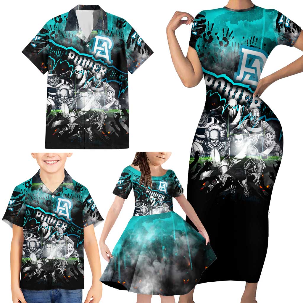 Step Into Horror Domain Power Football Family Matching Short Sleeve Bodycon Dress and Hawaiian Shirt Halloween Horror Movie Characters - Aussie Hoodie
