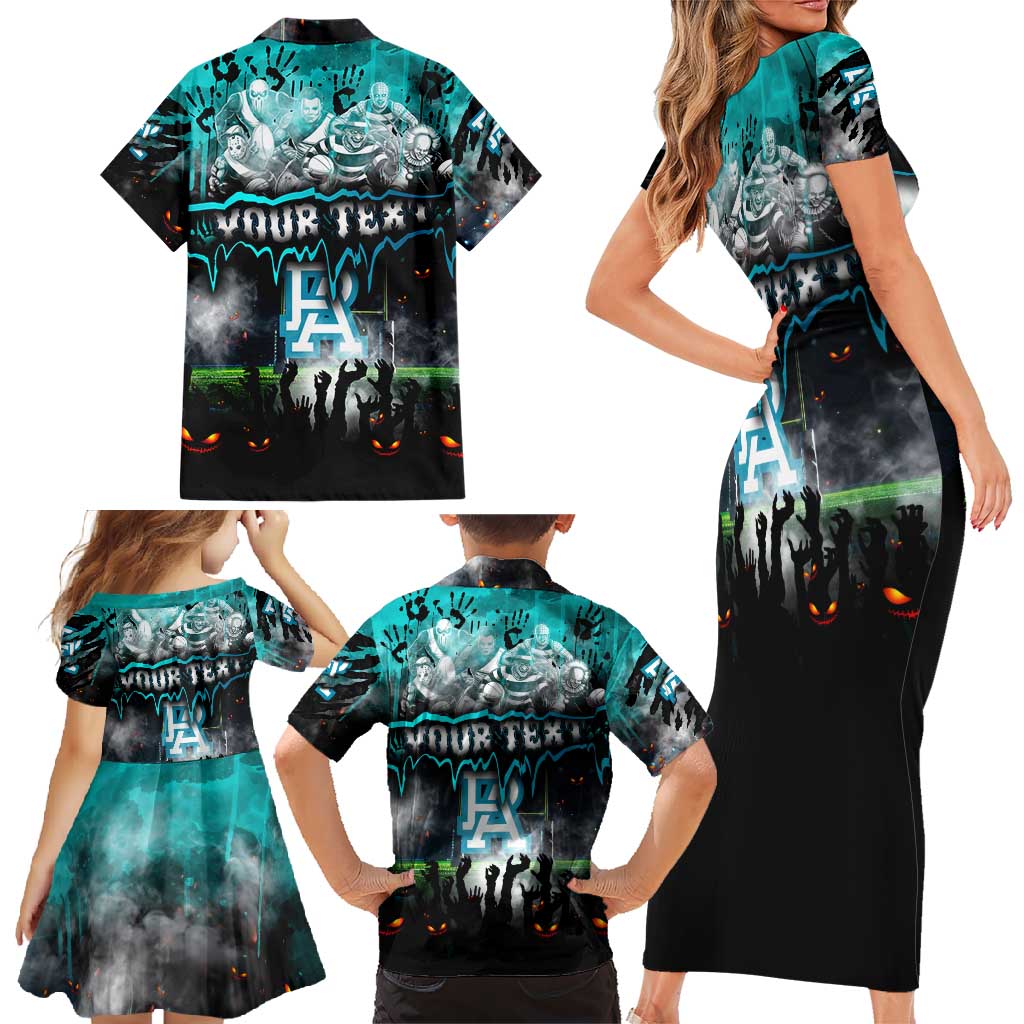 Step Into Horror Domain Power Football Family Matching Short Sleeve Bodycon Dress and Hawaiian Shirt Halloween Horror Movie Characters - Aussie Hoodie