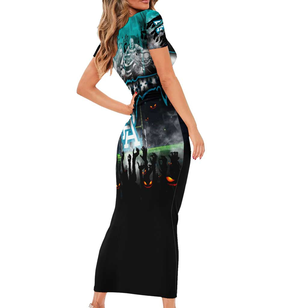 Step Into Horror Domain Power Football Family Matching Short Sleeve Bodycon Dress and Hawaiian Shirt Halloween Horror Movie Characters - Aussie Hoodie