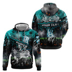Step Into Horror Domain Power Football Hoodie Halloween Horror Movie Characters - Aussie Hoodie
