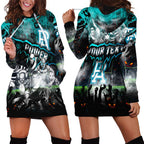 Step Into Horror Domain Power Football Hoodie Dress Halloween Horror Movie Characters - Aussie Hoodie