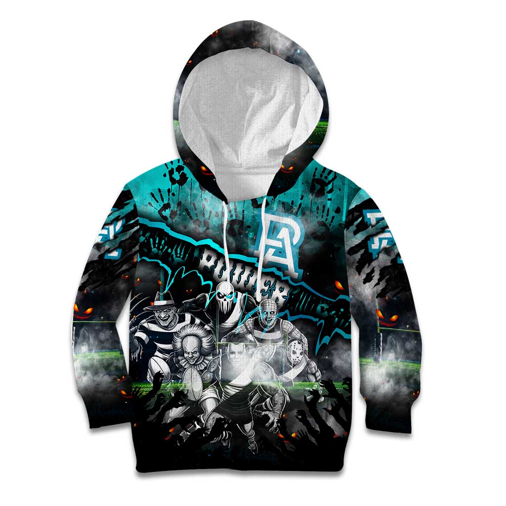 Step Into Horror Domain Power Football Kid Hoodie Halloween Horror Movie Characters - Aussie Hoodie