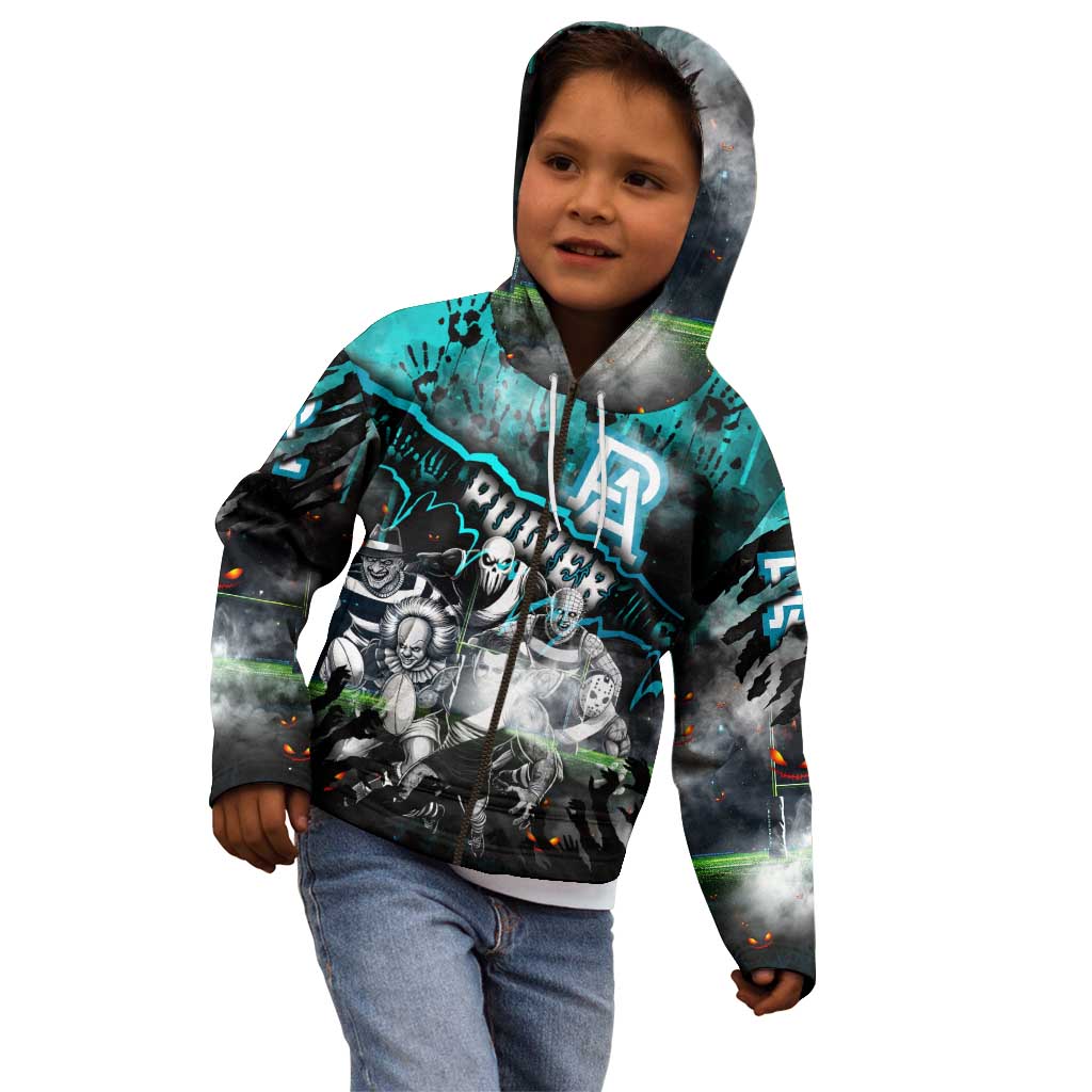 Step Into Horror Domain Power Football Kid Hoodie Halloween Horror Movie Characters - Aussie Hoodie