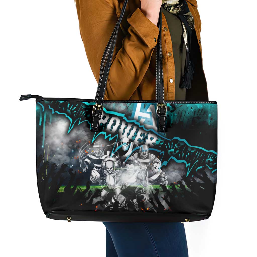 Step Into Horror Domain Power Football Leather Tote Bag Halloween Horror Movie Characters - Aussie Hoodie