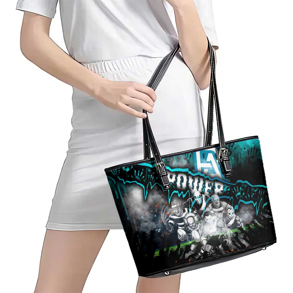 Step Into Horror Domain Power Football Leather Tote Bag Halloween Horror Movie Characters - Aussie Hoodie