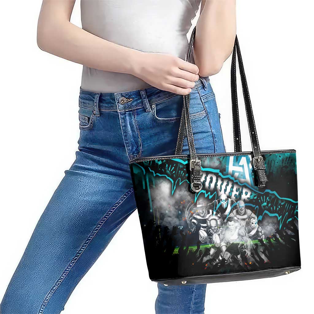 Step Into Horror Domain Power Football Leather Tote Bag Halloween Horror Movie Characters - Aussie Hoodie