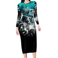 Step Into Horror Domain Power Football Long Sleeve Bodycon Dress Halloween Horror Movie Characters - Aussie Hoodie