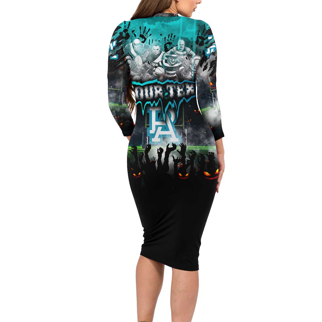 Step Into Horror Domain Power Football Long Sleeve Bodycon Dress Halloween Horror Movie Characters - Aussie Hoodie