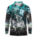 Step Into Horror Domain Power Football Long Sleeve Polo Shirt Halloween Horror Movie Characters - Aussie Hoodie