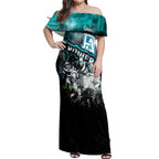 Step Into Horror Domain Power Football Off Shoulder Maxi Dress Halloween Horror Movie Characters - Aussie Hoodie