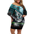 Step Into Horror Domain Power Football Off Shoulder Short Dress Halloween Horror Movie Characters - Aussie Hoodie