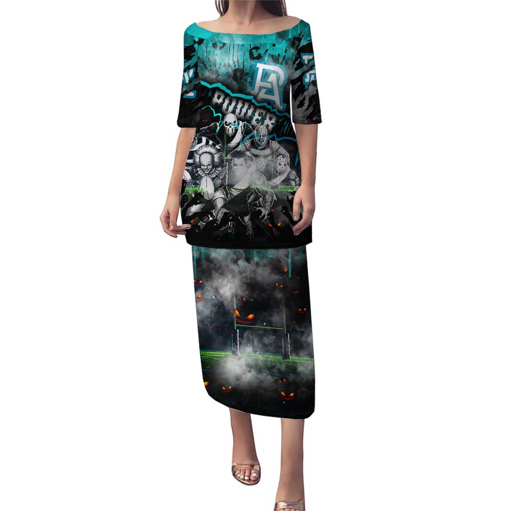 Step Into Horror Domain Power Football Puletasi Halloween Horror Movie Characters - Aussie Hoodie