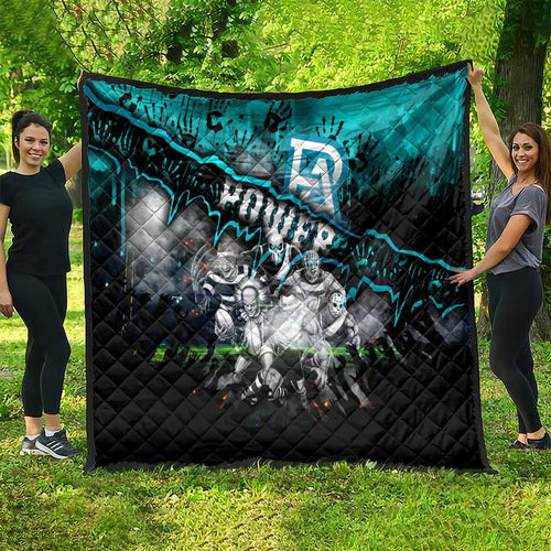 Step Into Horror Domain Power Football Quilt Halloween Horror Movie Characters - Aussie Hoodie